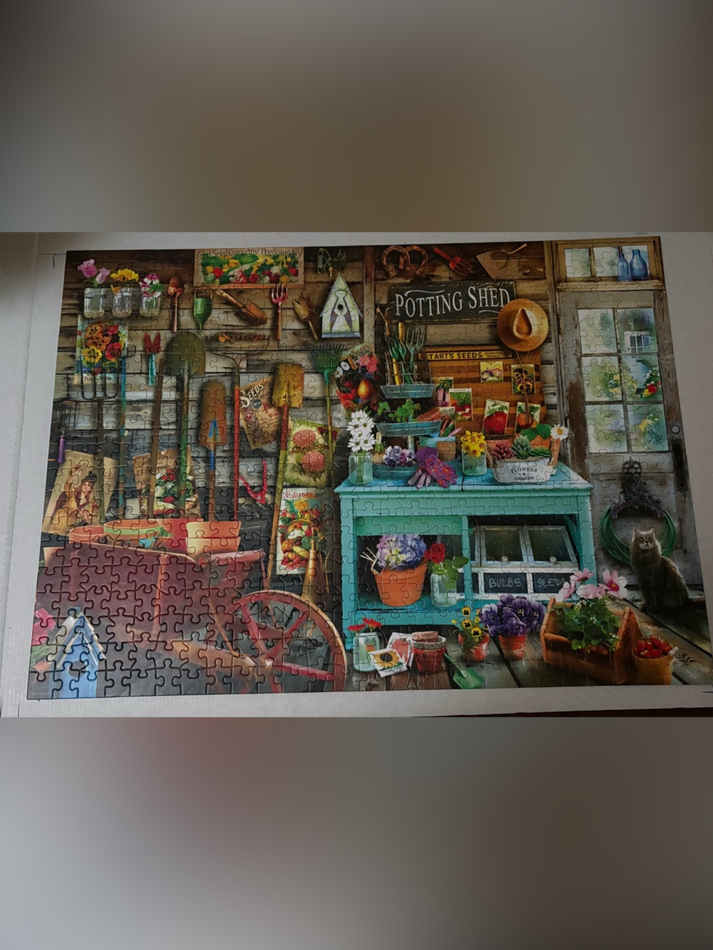 Potting Shed 500-Piece Jigsaw Puzzle - Colorful Garden Scene - Picture 2 of 6
